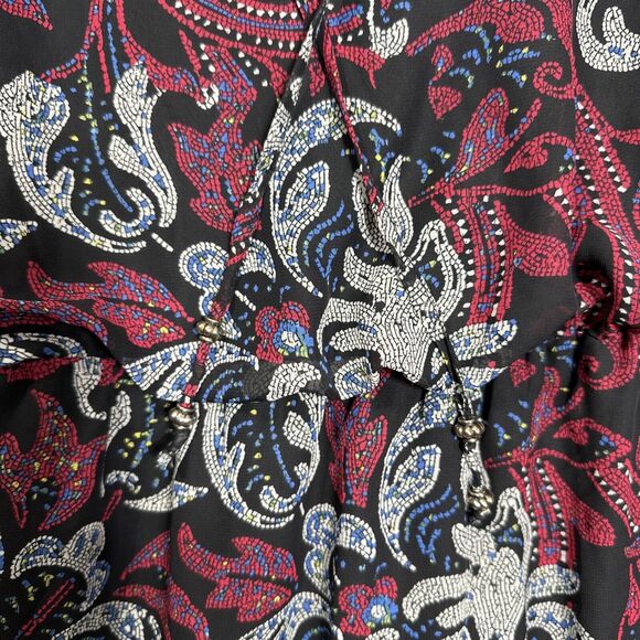 BeBop Purple and Black Print 3/4 Cinch Sleeve Dress Size Large - Picture 4 of 13